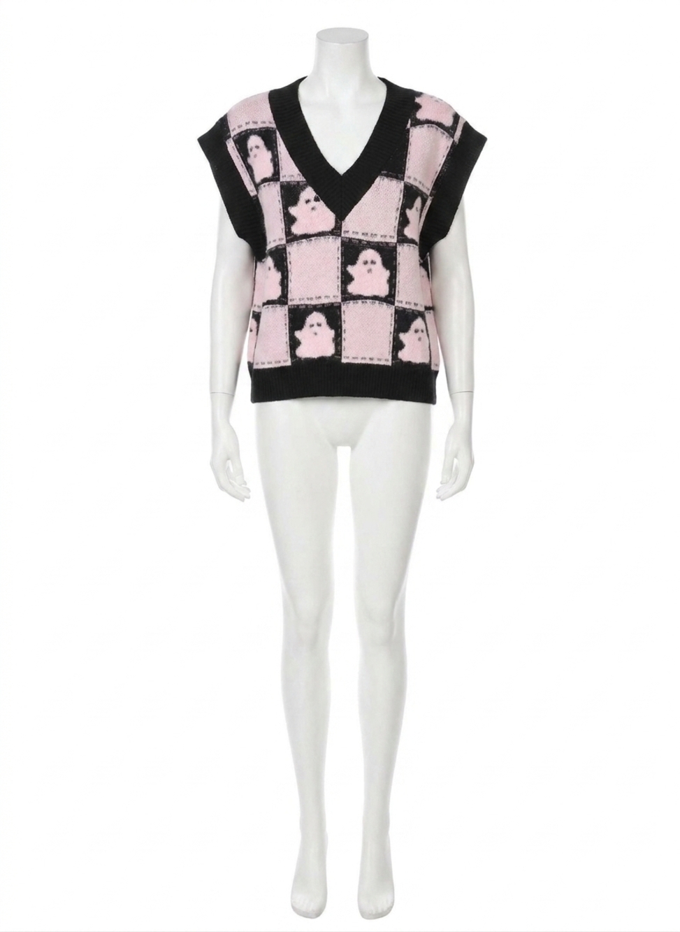 NEW PEACH LOVE pinky boo 3d yarn ghost halloween vest in pink
